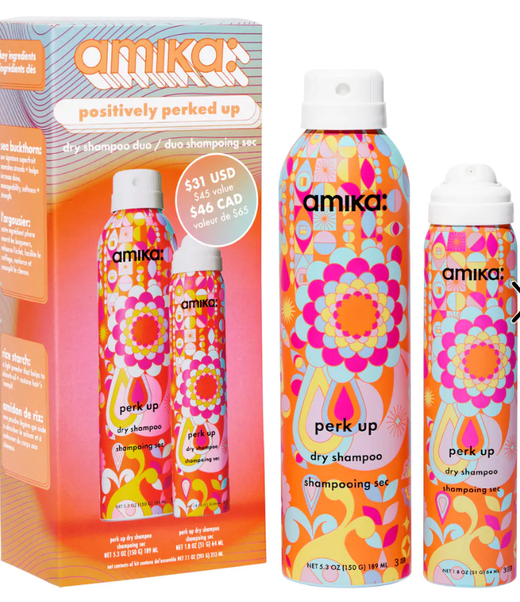 Amika positively perked up Duo Dry Shampoo