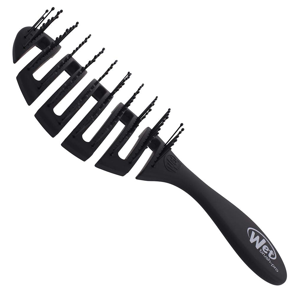 Wet Brush. White background, black brush, gray letters. At Ippodaro Natural Salon.